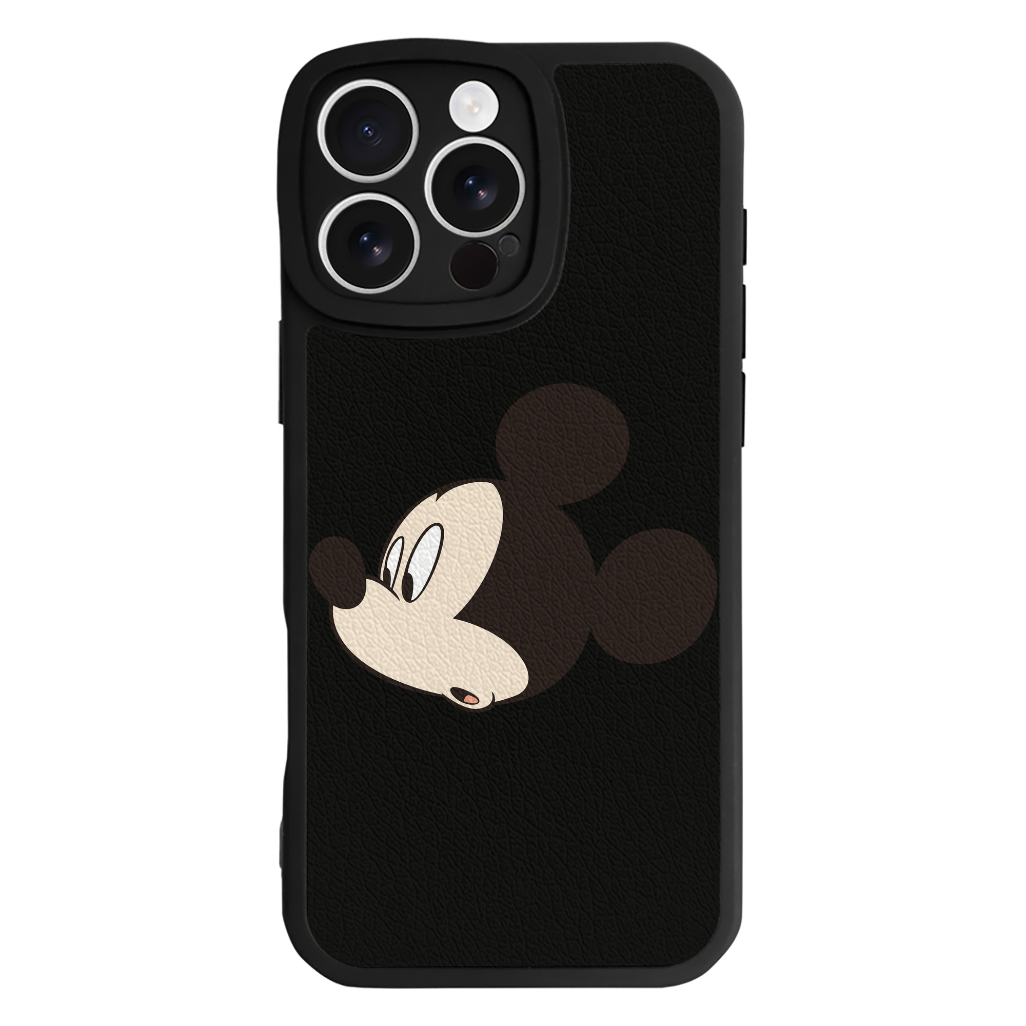 （画像用） ミッキーマウス Mickey Mouse 【iPhone 16シリーズ対応】シリコンスマホケース（レザー調） 材質：シリコン